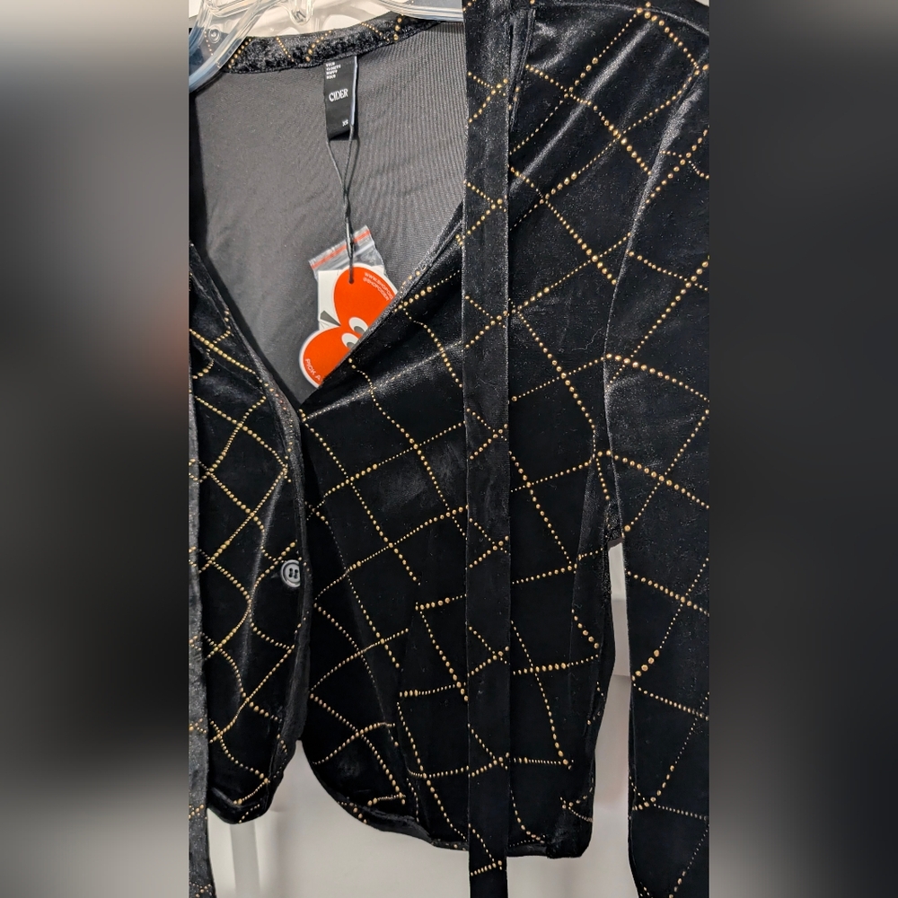 Velvet Studded Cropped Button Up NWT Cider